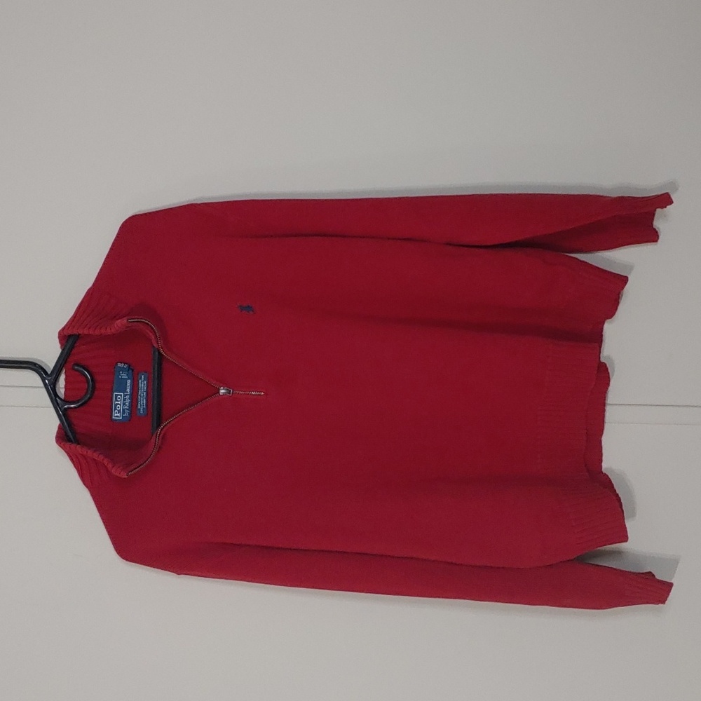 VTG Polo Ralph Lauren Men's Red Quarter Zip Pullover